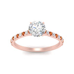 Load image into Gallery viewer, french-pave-round-petite-orange-sapphire-engagement-ring-in-FD9918RORGSAORANGLE3-NL-RG
