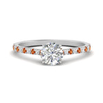 Load image into Gallery viewer, french-pave-round-petite-orange-sapphire-engagement-ring-in-FD9918RORGSAORANGLE3-NL-WG
