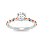 Load image into Gallery viewer, french-pave-round-petite-orange-sapphire-engagement-ring-in-FD9918RORGSAORANGLE3-NL-WG
