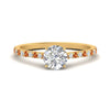 Load image into Gallery viewer, french-pave-round-petite-orange-sapphire-engagement-ring-in-FD9918RORGSAORANGLE3-NL-YG