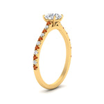 Load image into Gallery viewer, french-pave-round-petite-orange-sapphire-engagement-ring-in-FD9918RORGSAORANGLE3-NL-YG
