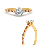 Load image into Gallery viewer, french-pave-round-petite-orange-sapphire-engagement-ring-in-FD9918RORGSAORANGLE3-NL-YG
