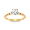 Load image into Gallery viewer, french-pave-round-petite-orange-sapphire-engagement-ring-in-FD9918RORGSAORANGLE3-NL-YG
