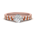 Load image into Gallery viewer, french-pave-round-petite-orange-sapphire-wedding-ring-set-in-FD9918ROGSAORANGLE3-NL-RG-B1
