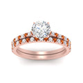 Thumbnail 70 - french-pave-round-petite-orange-sapphire-wedding-ring-set-in-FD9918ROGSAORANGLE3-NL-RG-B1