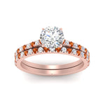 Load image into Gallery viewer, french-pave-round-petite-orange-sapphire-wedding-ring-set-in-FD9918ROGSAORANGLE3-NL-RG-B1
