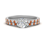 Load image into Gallery viewer, french-pave-round-petite-orange-sapphire-wedding-ring-set-in-FD9918ROGSAORANGLE3-NL-WG-B1
