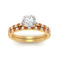 Thumbnail 42 - french-pave-round-petite-orange-sapphire-wedding-ring-set-in-FD9918ROGSAORANGLE3-NL-YG-B1