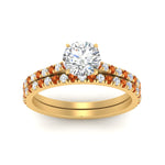 Load image into Gallery viewer, french-pave-round-petite-orange-sapphire-wedding-ring-set-in-FD9918ROGSAORANGLE3-NL-YG-B1
