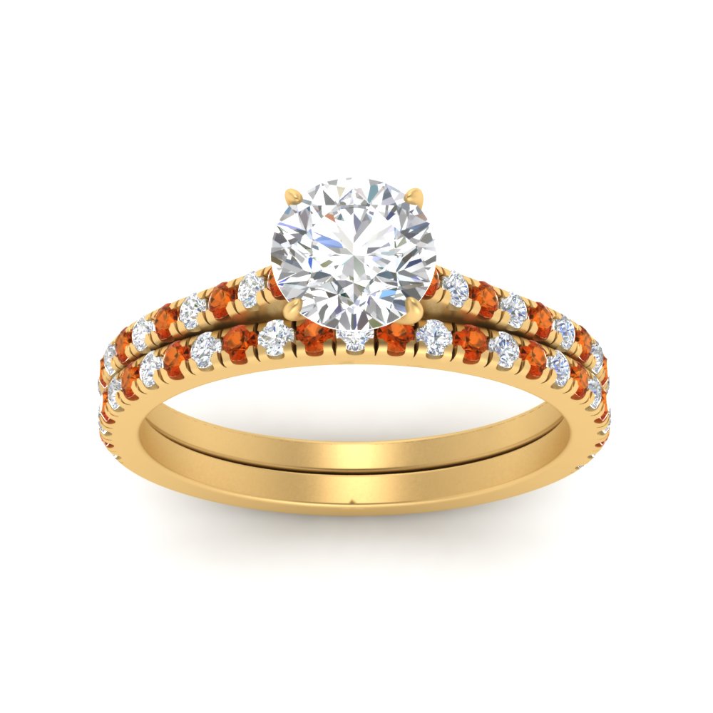 french-pave-round-petite-orange-sapphire-wedding-ring-set-in-FD9918ROGSAORANGLE3-NL-YG-B1