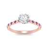 Load image into Gallery viewer, french-pave-round-petite-pink-sapphire-engagement-ring-in-FD9918RORGSADRPIANGLE3-NL-RG