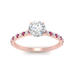 Load image into Gallery viewer, french-pave-round-petite-pink-sapphire-engagement-ring-in-FD9918RORGSADRPIANGLE3-NL-RG

