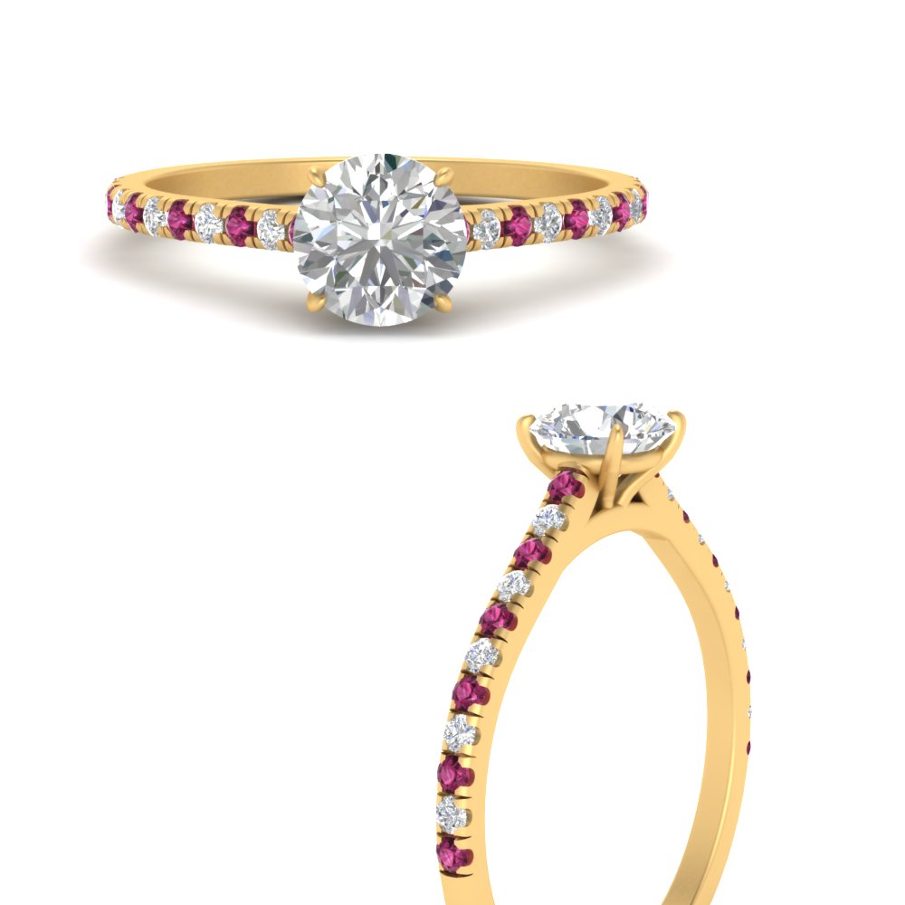 french-pave-round-petite-pink-sapphire-engagement-ring-in-FD9918RORGSADRPIANGLE3-NL-YG