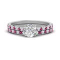 Thumbnail 10 - french-pave-round-petite-pink-sapphire-wedding-ring-set-in-FD9918ROGSADRPIANGLE3-NL-WG-B1