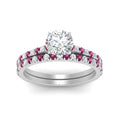 Thumbnail 11 - french-pave-round-petite-pink-sapphire-wedding-ring-set-in-FD9918ROGSADRPIANGLE3-NL-WG-B1