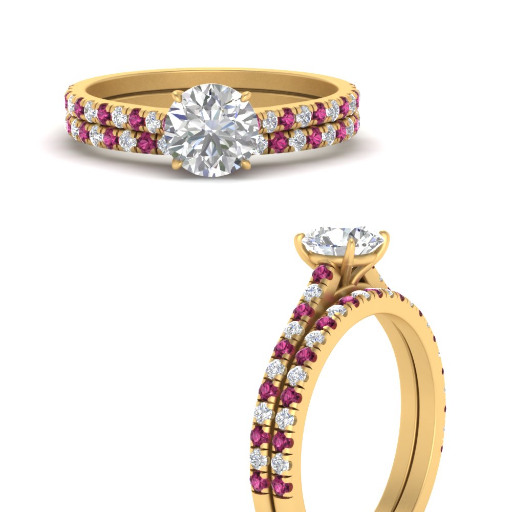 french-pave-round-petite-pink-sapphire-wedding-ring-set-in-FD9918ROGSADRPIANGLE3-NL-YG-B1