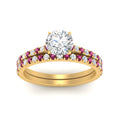 Thumbnail 38 - french-pave-round-petite-pink-sapphire-wedding-ring-set-in-FD9918ROGSADRPIANGLE3-NL-YG-B1