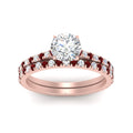 Thumbnail 78 - french-pave-round-petite-ruby-wedding-ring-set-in-FD9918ROGRUDRANGLE3-NL-RG-B1