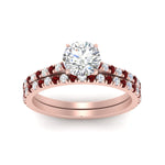 Load image into Gallery viewer, french-pave-round-petite-ruby-wedding-ring-set-in-FD9918ROGRUDRANGLE3-NL-RG-B1
