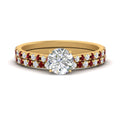 Thumbnail 49 - french-pave-round-petite-ruby-wedding-ring-set-in-FD9918ROGRUDRANGLE3-NL-YG-B1