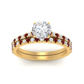 Thumbnail 50 - french-pave-round-petite-ruby-wedding-ring-set-in-FD9918ROGRUDRANGLE3-NL-YG-B1