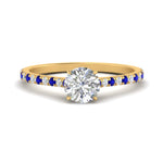 Load image into Gallery viewer, french-pave-round-petite-sapphire-engagement-ring-in-FD9918RORGSABLANGLE3-NL-YG
