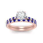 Load image into Gallery viewer, french-pave-round-petite-sapphire-wedding-ring-set-in-FD9918ROGSABLANGLE3-NL-RG-B1
