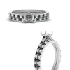 Load image into Gallery viewer, french-pave-semi-mount-petite-black-diamond-wedding-ring-set-in-FD9918SMGBLACKANGLE3-NL-WG-B1