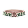 Load image into Gallery viewer, french-pave-semi-mount-petite-emerald-wedding-ring-set-in-FD9918SMGEMGRANGLE3-NL-RG-B1