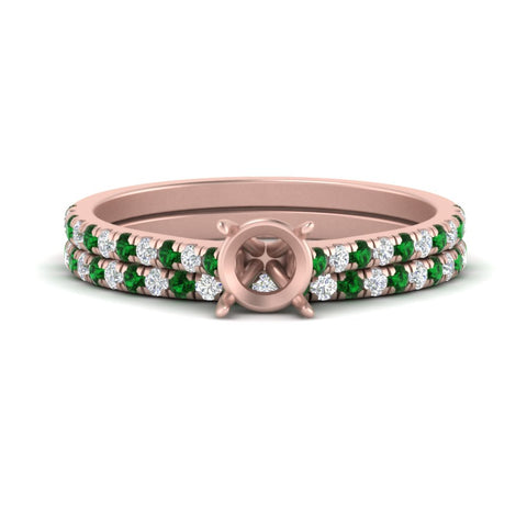 french-pave-semi-mount-petite-emerald-wedding-ring-set-in-FD9918SMGEMGRANGLE3-NL-RG-B1