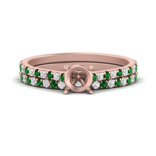 french-pave-semi-mount-petite-emerald-wedding-ring-set-in-FD9918SMGEMGRANGLE3-NL-RG-B1