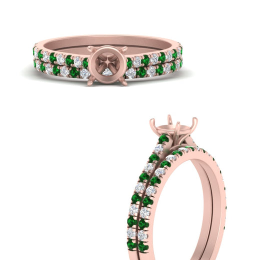 french-pave-semi-mount-petite-emerald-wedding-ring-set-in-FD9918SMGEMGRANGLE3-NL-RG-B1