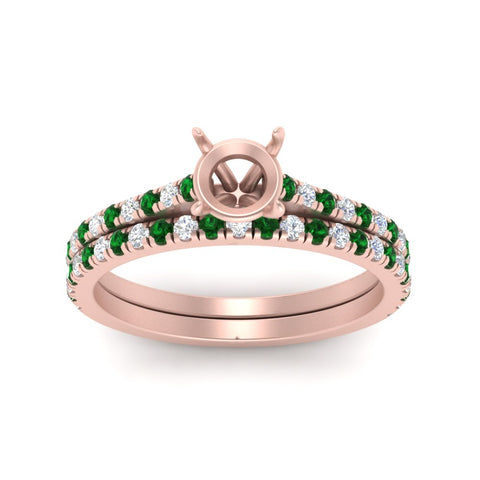 french-pave-semi-mount-petite-emerald-wedding-ring-set-in-FD9918SMGEMGRANGLE3-NL-RG-B1
