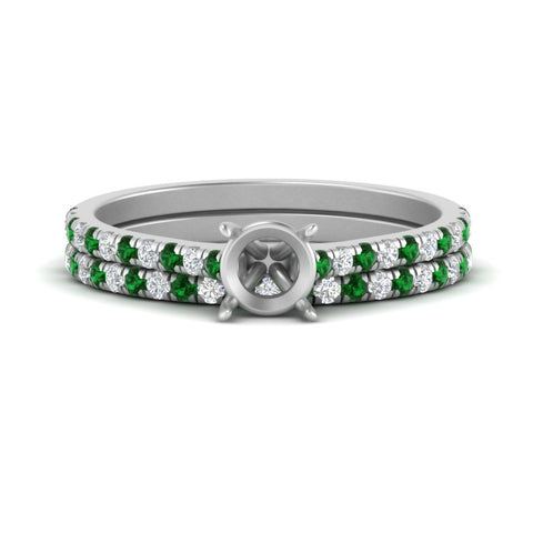 french-pave-semi-mount-petite-emerald-wedding-ring-set-in-FD9918SMGEMGRANGLE3-NL-WG-B1