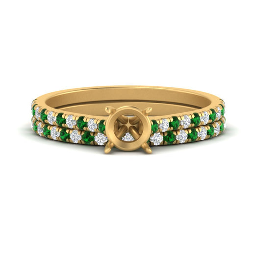 french-pave-semi-mount-petite-emerald-wedding-ring-set-in-FD9918SMGEMGRANGLE3-NL-YG-B1