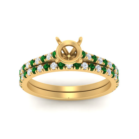 french-pave-semi-mount-petite-emerald-wedding-ring-set-in-FD9918SMGEMGRANGLE3-NL-YG-B1