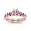 Load image into Gallery viewer, french-pave-semi-mount-petite-pink-sapphire-wedding-ring-set-in-FD9918SMGSADRPIANGLE3-NL-RG-B1