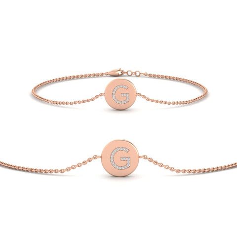 Alphabet disc diamond bracelet