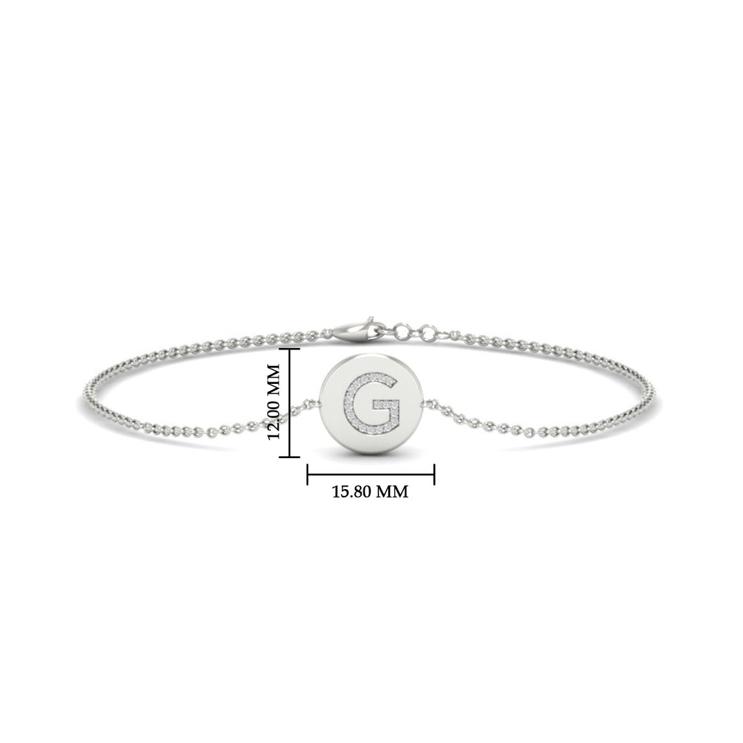 Alphabet disc diamond bracelet
