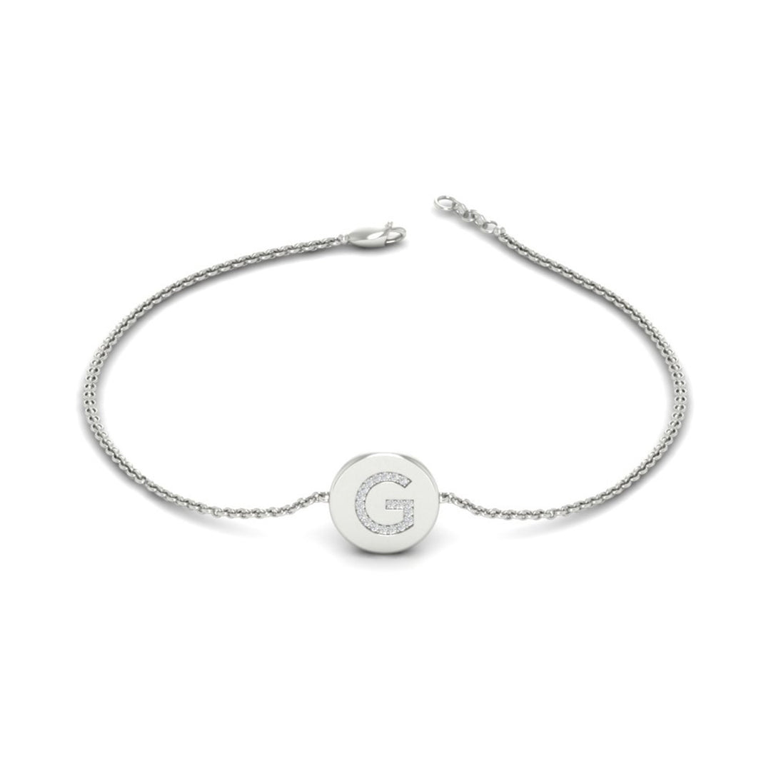 Alphabet disc diamond bracelet