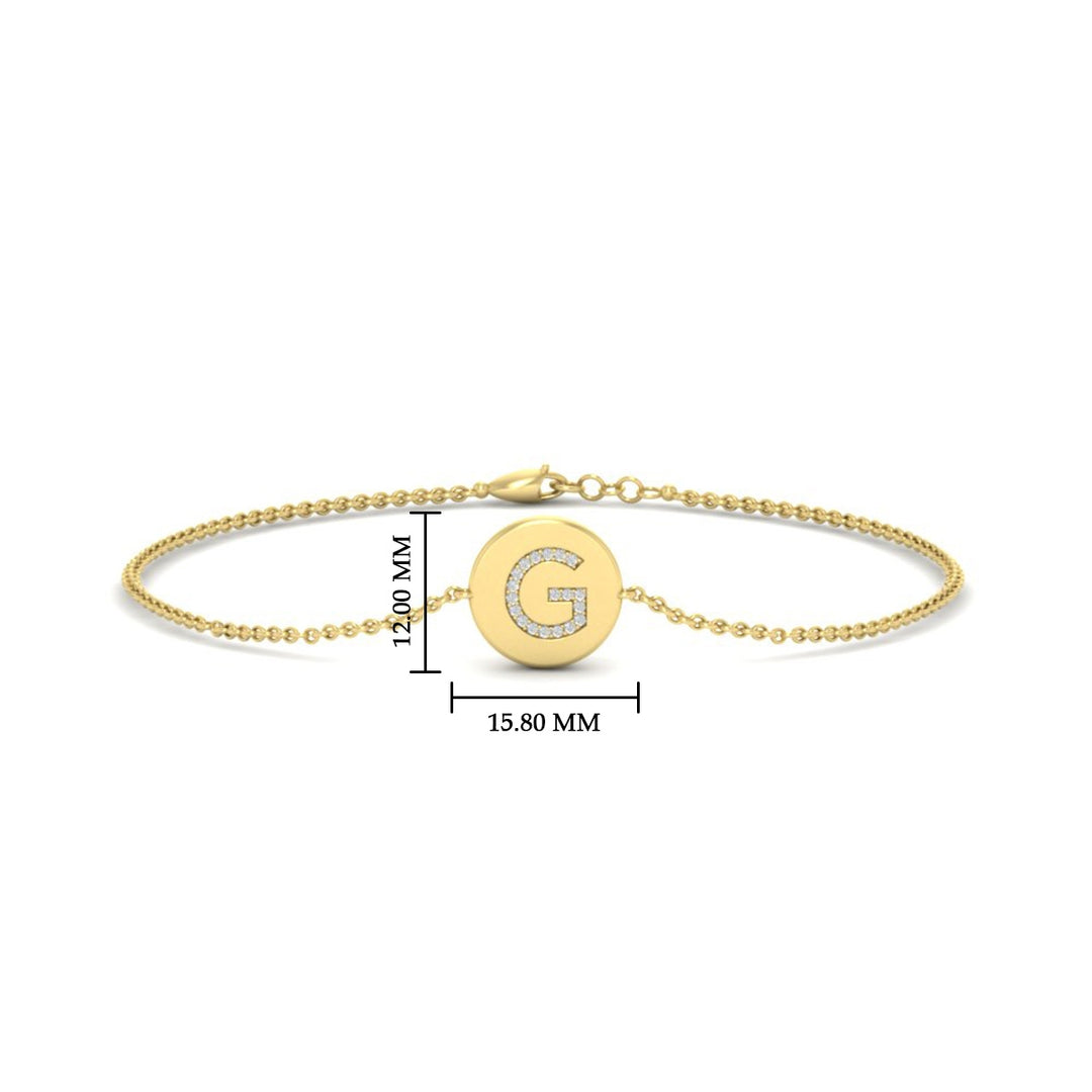 Alphabet disc diamond bracelet