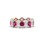 Load image into Gallery viewer, garland-diamond-eternity-ring-with-pink-sapphire-in-rose-gold-FD11122BGSADRPI-NL-RG.jpg
