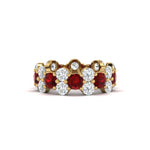 Load image into Gallery viewer, garland-diamond-eternity-ring-with-ruby-in-yellow-gold-FD11122BGRUDR-NL-YG.jpg
