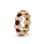 Load image into Gallery viewer, garland-diamond-eternity-ring-with-ruby-in-yellow-gold-FD11122BGRUDR-NL-YG.jpg
