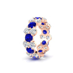 Load image into Gallery viewer, garland-diamond-eternity-ring-with-sapphire-in-rose-gold-FD11122BGSABL-NL-RG.jpg
