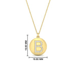 Load image into Gallery viewer, gold-disc-initial-b-necklace-in-yellow-gold-FDPD11312BANGLE1-NL-YG-HW
