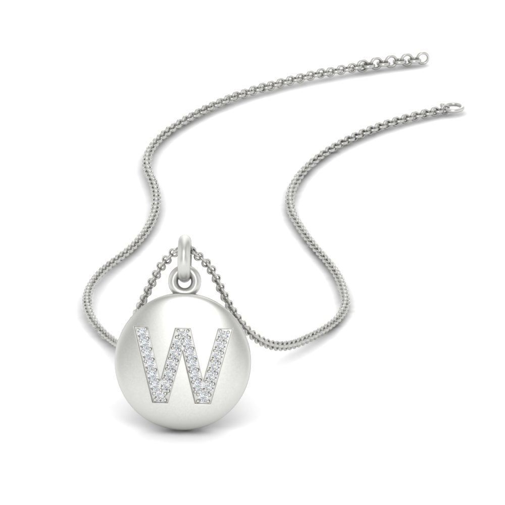 Initial Diamond Disc Pendant