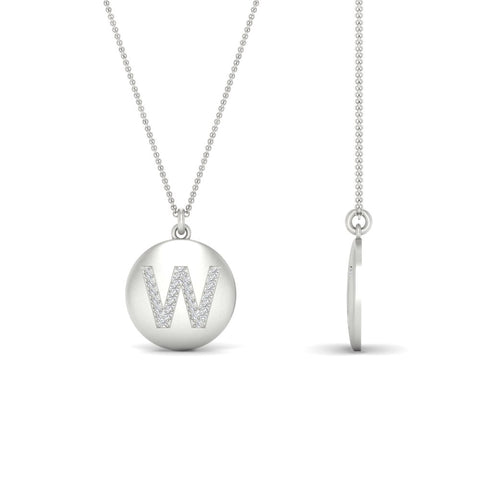 Initial Diamond Disc Pendant