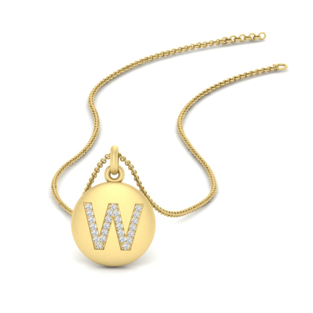 Initial Diamond Disc Pendant