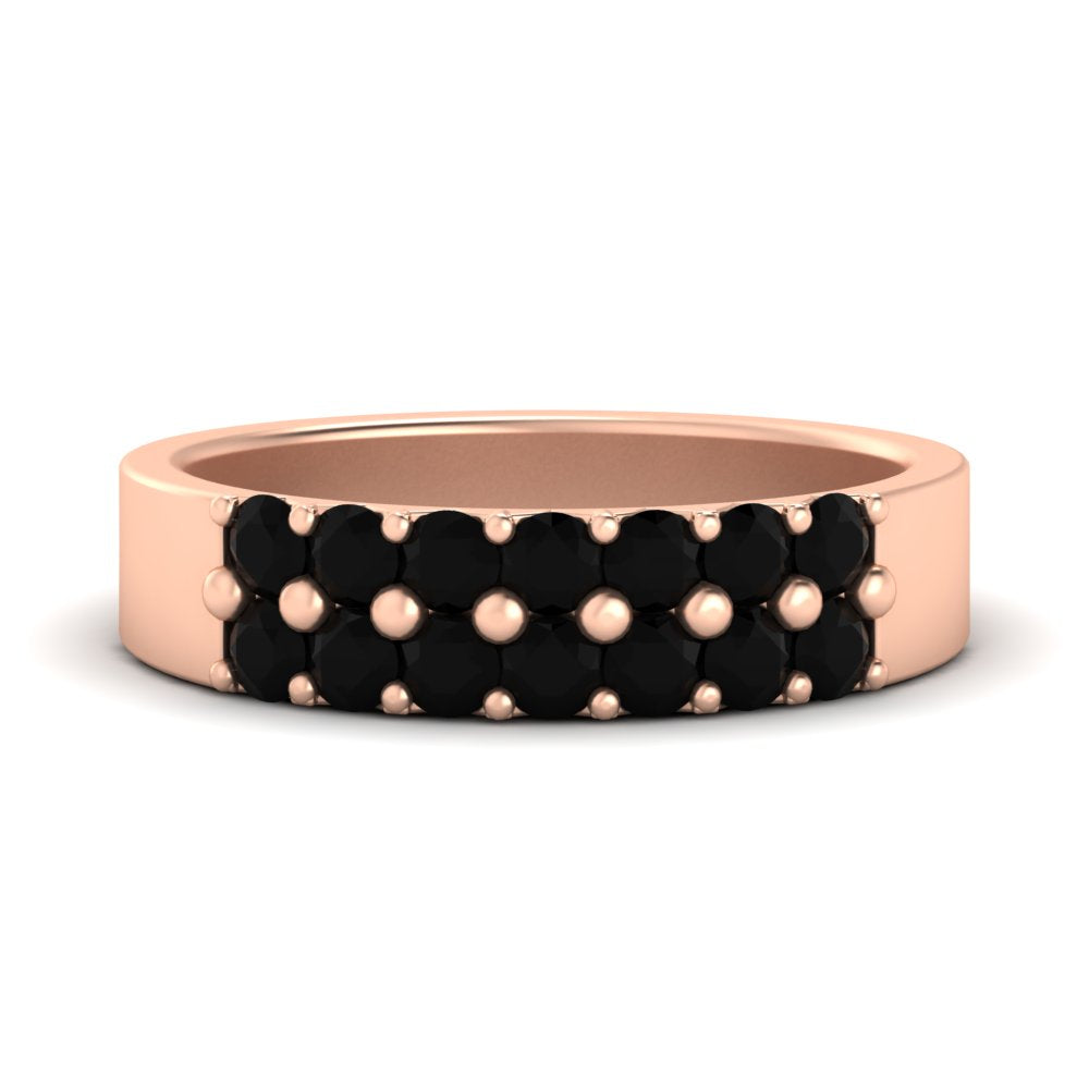 gold-double-rows-0.75-ct-black-diamond-wedding-ring-in-rose-gold-FD11382BGBLACK-0.75CT-NL-RG